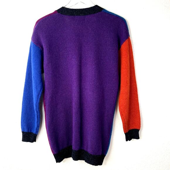 Woolrich Vintage Wool Color Block Cardigan Sweater Multicolored SMALL Button - Picture 4 of 4